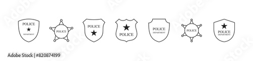 Police department badge icon set. Vector EPS 10