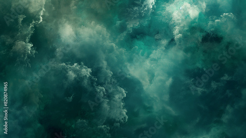 Background of Renaissance Dark Stormy Clouds  Brooding Cyan Teal Turquoise Nightfall Chiaroscuro