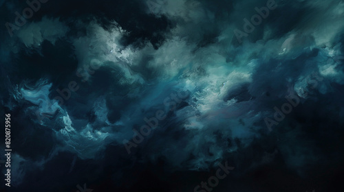 Wallpaper Mural Background of Renaissance Dark Stormy Clouds: Brooding Cyan Teal Turquoise Nightfall Chiaroscuro Torontodigital.ca
