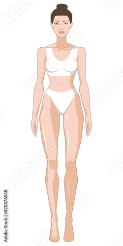 Human body silhouette In underwear. Mannequin. Vector. Isolated. Transparent background