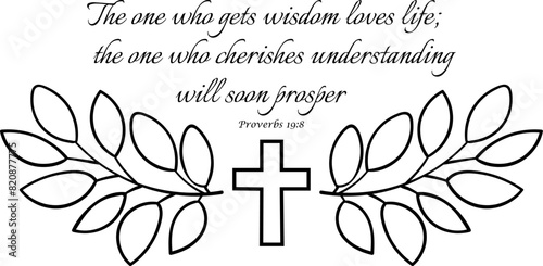Proverbs 19:8 black linear decorative clipart photo