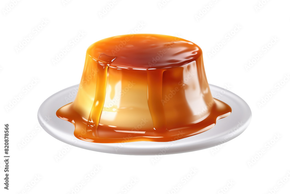 Fototapeta premium Decadent Delight: A Puddings Temptation on Transparent PNG Background...