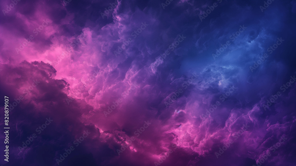 Background of Renaissance Dark Stormy Cloud Painting: Deep Blue, Magenta, Fuchsia, Pink in Chiaroscuro Style