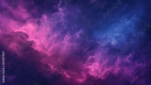 Background of Renaissance Dark Stormy Cloud Painting: Deep Blue, Magenta, Fuchsia, Pink in Chiaroscuro Style