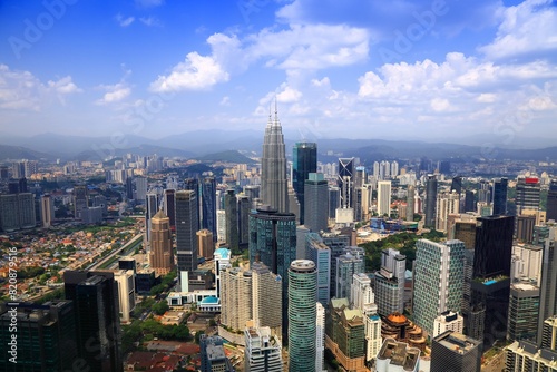 Kuala Lumpur city center (KLCC) aerial view