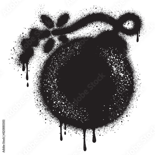 Spray Painted Graffiti bomb icon Sprayed isolated with a white background.