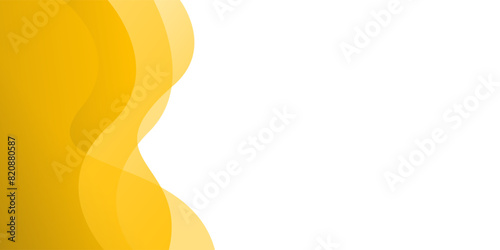 Yellow wave modern background with white space for text and message. template design	
