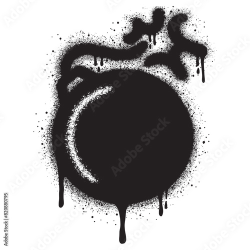 Spray Painted Graffiti bomb icon Sprayed isolated with a white background.