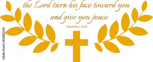 Numbers 6:26 minimalistic vector illustration