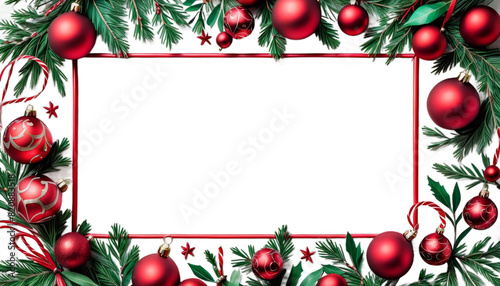 Obraz na płótnie season minimalist copyspace december christmas frame drawn traditional red style edge holiday border cartoon decoration design decor doodle ornaments empty hand simple winter green xmas page garland w salonie