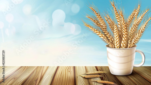 Shavuot, wheat harvest festival, Shavuot simovli on greeting banner poster postcard, harvest holiday