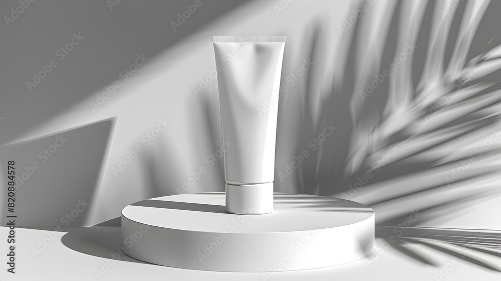 Minimalist Beauty: Natural White Mockup Tube for Cosmetics Minimalist Beauty: Natural White Mockup Tube for Cosmetics