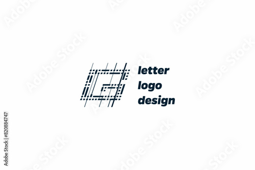 Template logo design solution with letter g and white noise effect