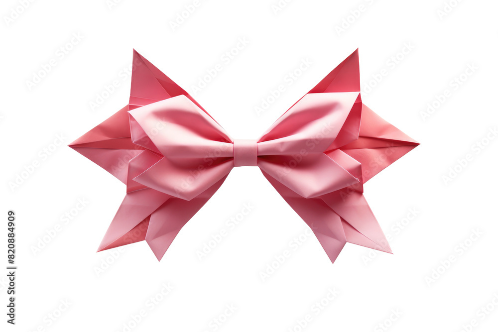 Whimsical Pink Origami Bow Dance on Transparent PNG Background... Whimsical Pink Origami Bow Dance on Transparent PNG Background...