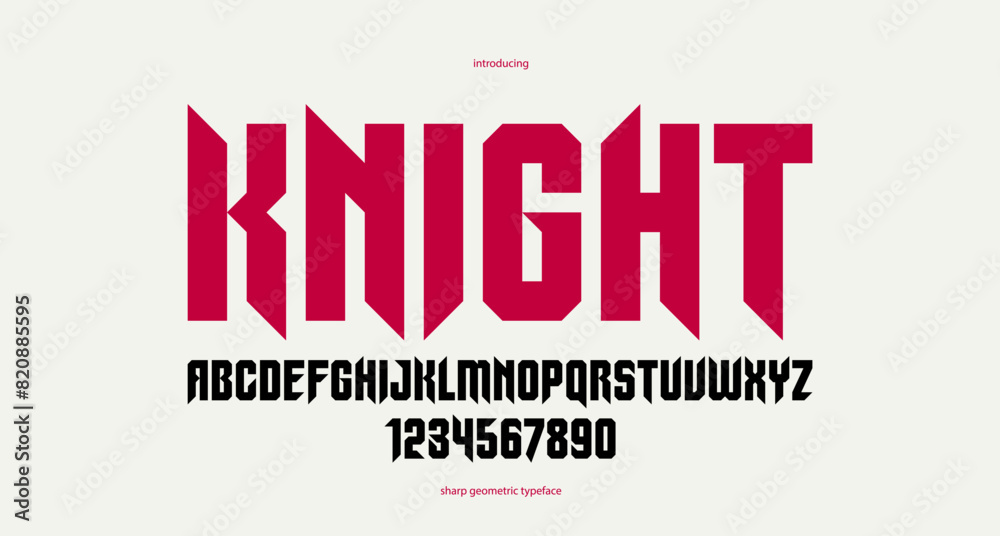 Sharp and bold vector display font for logo, gothic or heavy metal style modern typeface, edgy hard rock letters and numbers alphabet for titles or slogans, heavy typography. Sharp and bold vector display font for logo, gothic or heavy metal style modern typeface, edgy hard rock letters and numbers alphabet for titles or slogans, heavy typography.