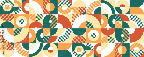 Seamless vector abstract background, geometric seamless pattern, tiling endless wallpaper with geometrical shapes structure in ethnic colors.