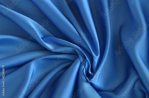Background fabric silk texture blue color