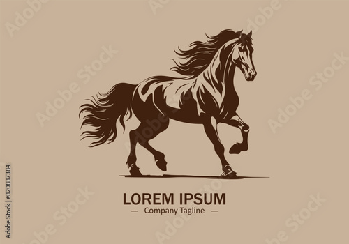 Horse mare full logo icon vector silhouette