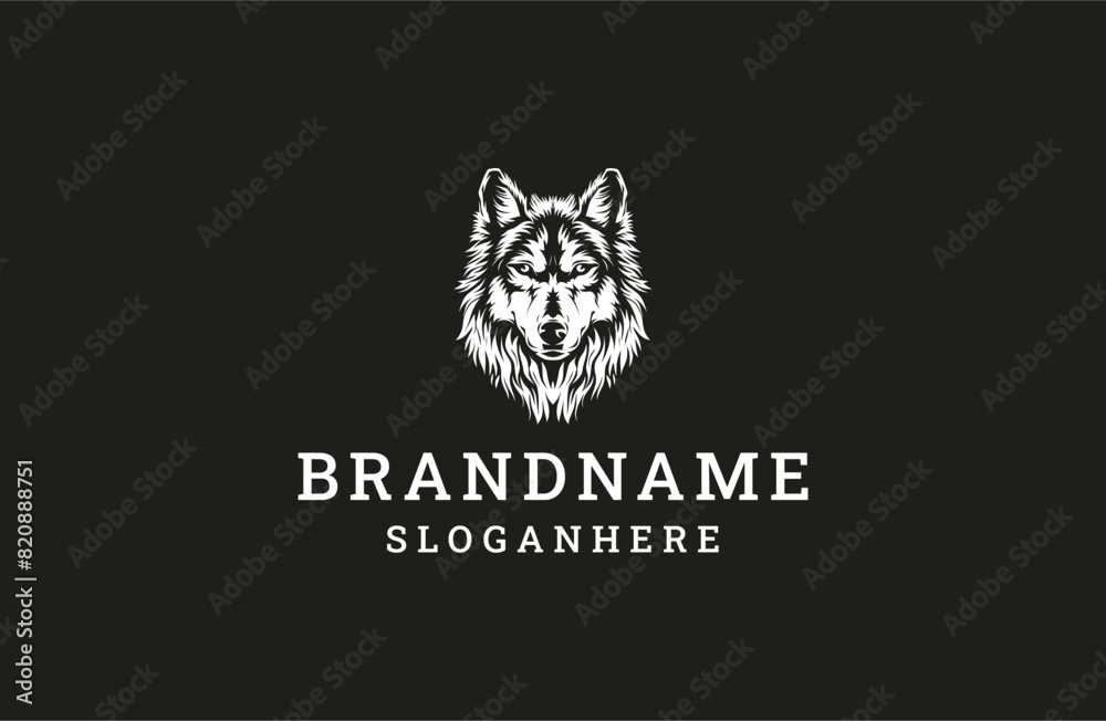 Obraz premium Head wolf logo icon design template vector illustration