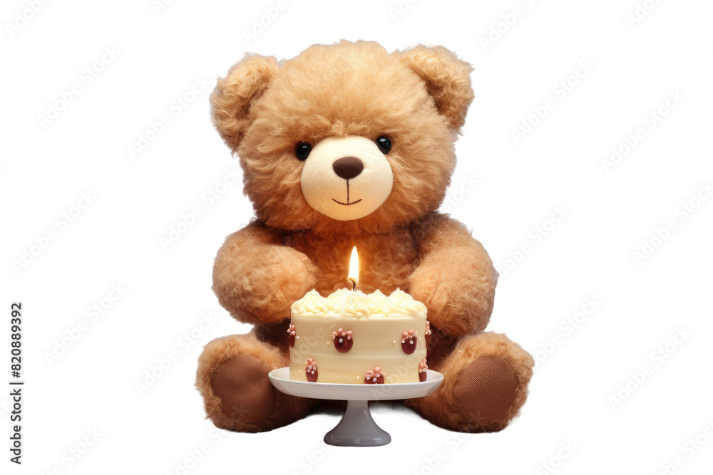 Teddy Bears Birthday Celebration With a Sweet Surprise on Transparent PNG Background... Teddy Bears Birthday Celebration With a Sweet Surprise on Transparent PNG Background...
