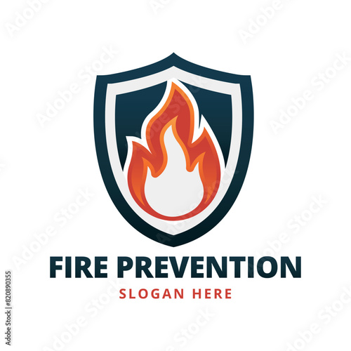 911 Fire shield logo illustration, suitable for fire prevention logo or fire safety logo or fire guard department. Suitable for T-shirt, Badge, Emblem, print, identity. Isolated and editable color
