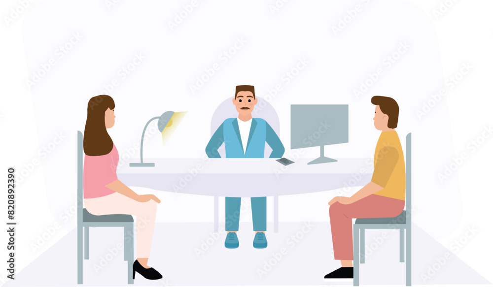 Fototapeta premium business meeting in the boss office, vector illustration