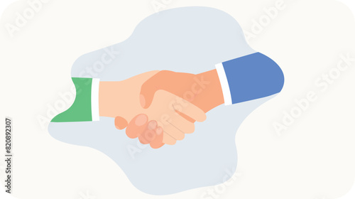handshake between two businessmen, simple flat vector design