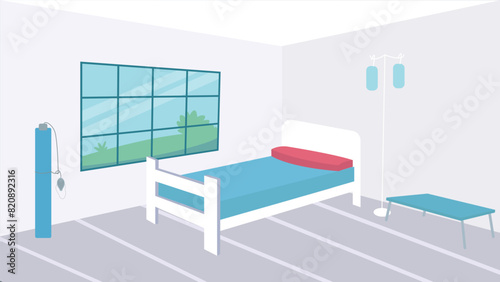 hospital room interior vector illustration
