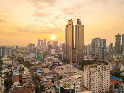 the golden hour in Phon Phen, Cambodia