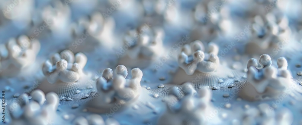 Against A Backdrop Of Serene Blue And White, A Playful Pattern Emerges, Adorned With Dog Paw Prints And Bones Against A Backdrop Of Serene Blue And White, A Playful Pattern Emerges, Adorned With Dog Paw Prints And Bones