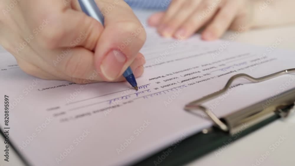 Service agreement, hand fills out a document, term partnership, business meeting, insurance contract, financial protection Service agreement, hand fills out a document, term partnership, business meeting, insurance contract, financial protection