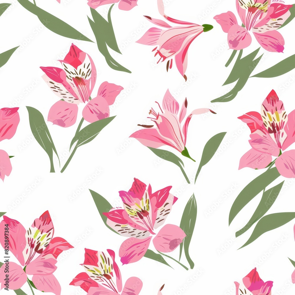 Pink Alstroemeria Floral Pattern Pink Alstroemeria Floral Pattern