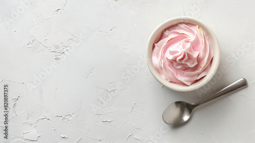 Tasty yogurt on white background