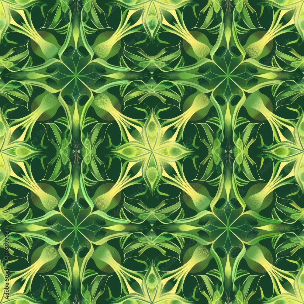 Seamless green floral pattern Seamless green floral pattern