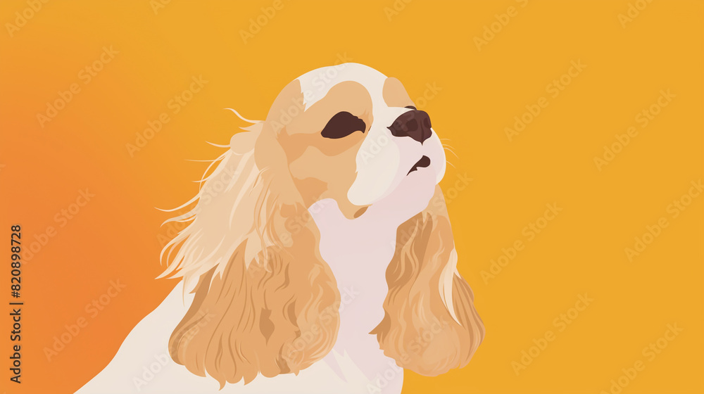 Minimalist Digital Art of a Beautiful Cocker Spaniel Dog Minimalist Digital Art of a Beautiful Cocker Spaniel Dog