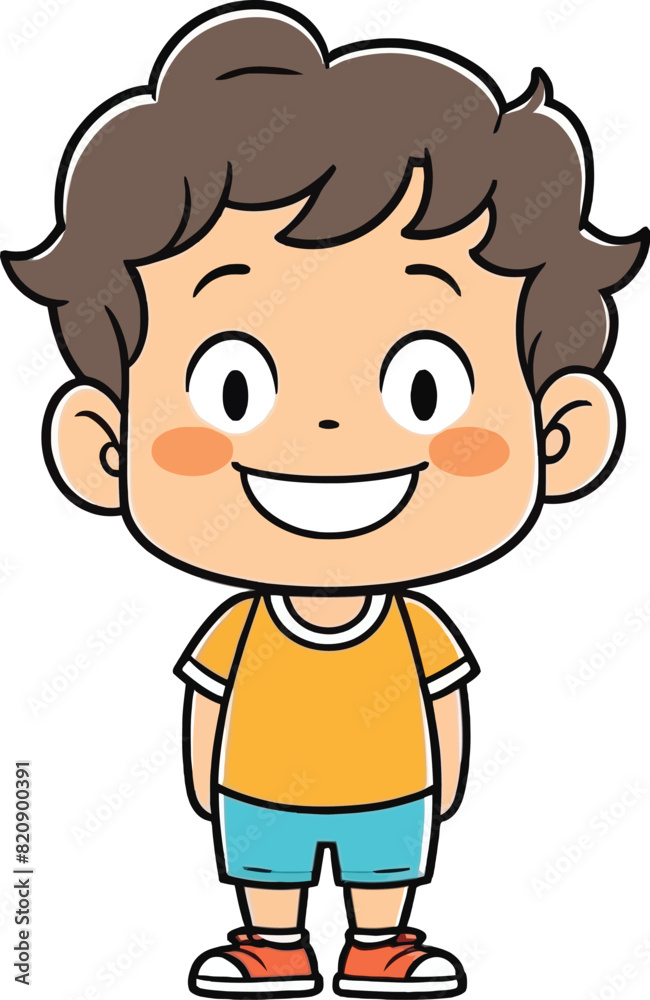 Cute smiling happy face child hand-drawn mascot cartoon character sticker icon concept isolated Cute smiling happy face child hand-drawn mascot cartoon character sticker icon concept isolated