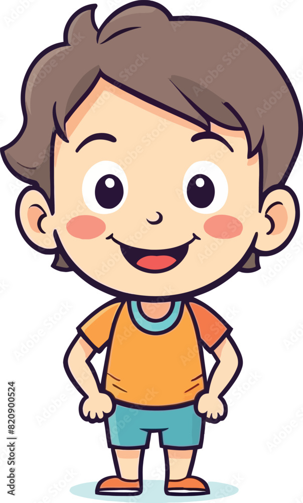 Cute smiling happy face child hand-drawn mascot cartoon character sticker icon concept isolated Cute smiling happy face child hand-drawn mascot cartoon character sticker icon concept isolated