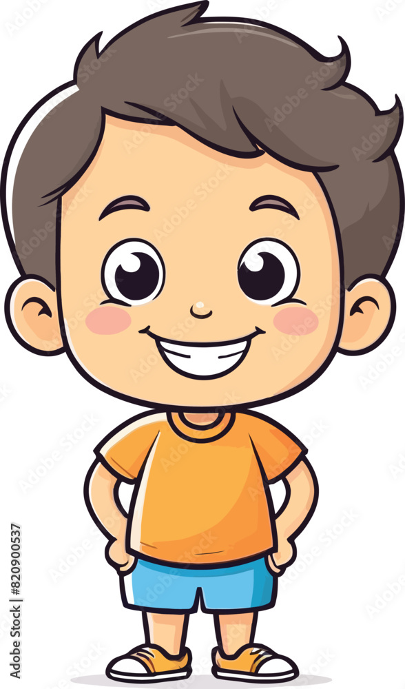 Cute smiling happy face child hand-drawn mascot cartoon character sticker icon concept isolated Cute smiling happy face child hand-drawn mascot cartoon character sticker icon concept isolated