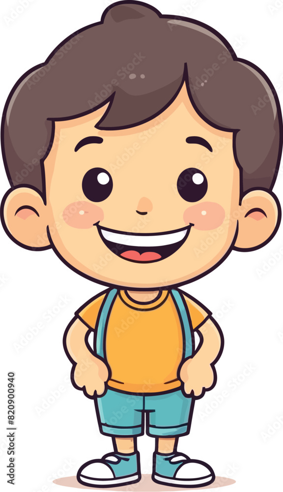 Cute smiling happy face child hand-drawn mascot cartoon character sticker icon concept isolated Cute smiling happy face child hand-drawn mascot cartoon character sticker icon concept isolated