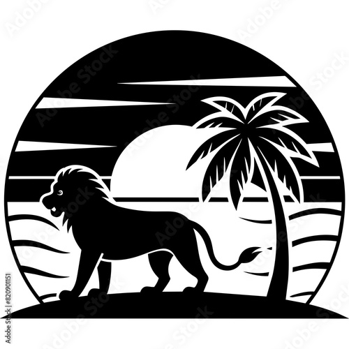 lion on the beach