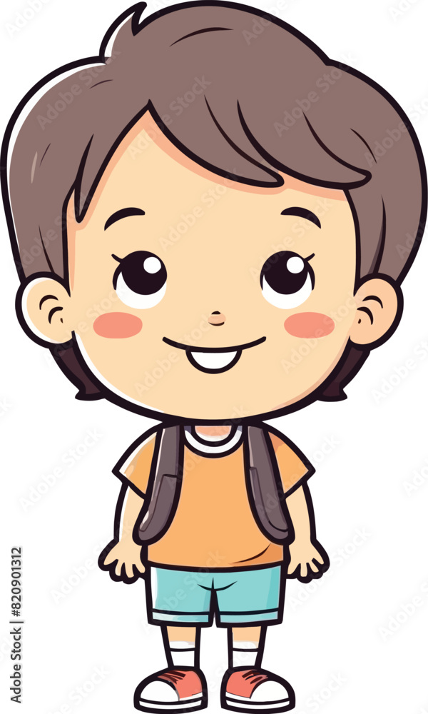 Cute smiling happy face child hand-drawn mascot cartoon character sticker icon concept isolated Cute smiling happy face child hand-drawn mascot cartoon character sticker icon concept isolated