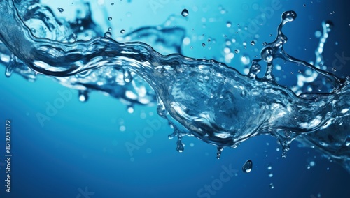 water splash is dropping onto a blue background 