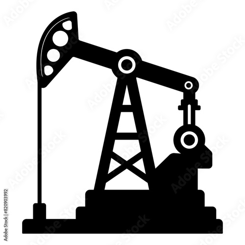 Oil pump silhouette symbol icon. Vector illustration