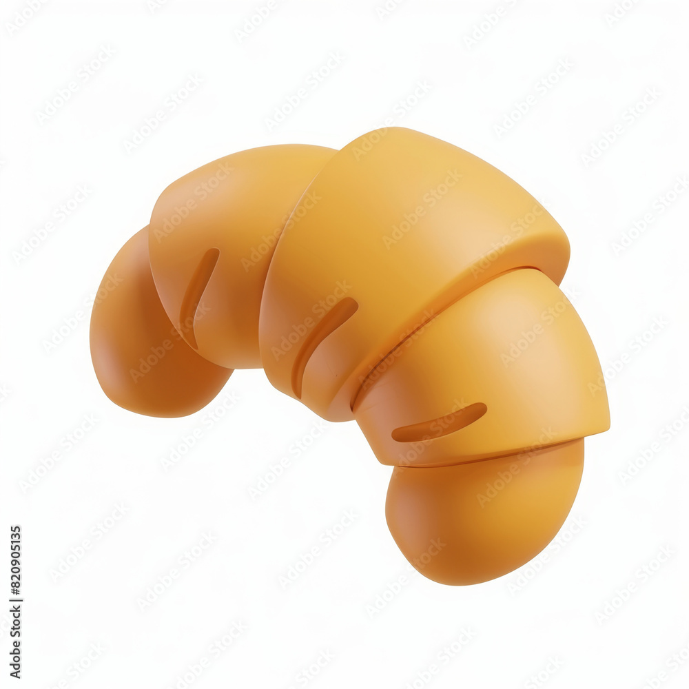 Croissant icon in 3D style on a white background
Croissant icon in 3D style on a white background