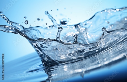 water splash is dropping onto a blue background,