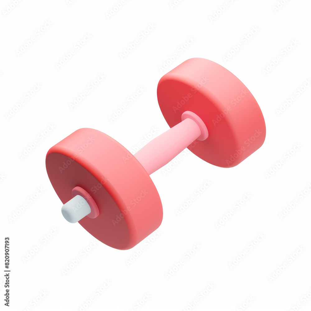 dumbbell icon in 3D style on a white background dumbbell icon in 3D style on a white background