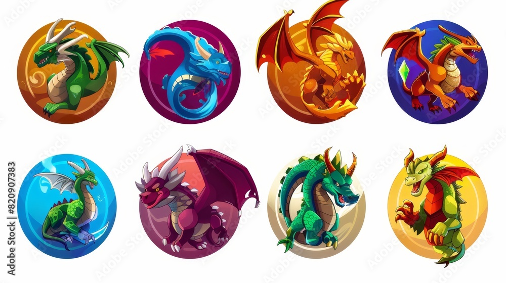 An illustration of mythical creatures with a griffin and dragon. Cartoon illustration of a gryphon beast with claw on a round background. Clipart of medieval fantasy animals with claws. An illustration of mythical creatures with a griffin and dragon. Cartoon illustration of a gryphon beast with claw on a round background. Clipart of medieval fantasy animals with claws.