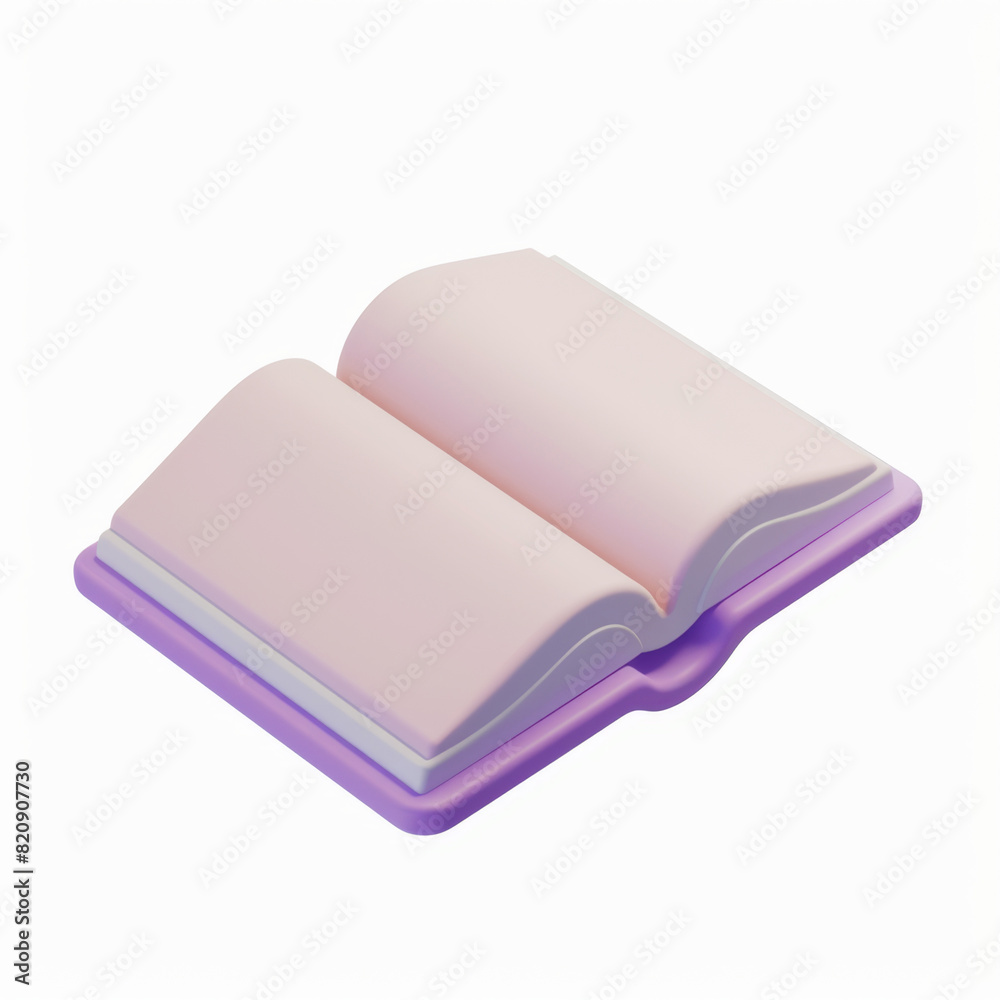 open book icon in 3D style on a white background open book icon in 3D style on a white background