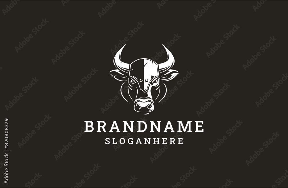Head bull logo template vector illustration design