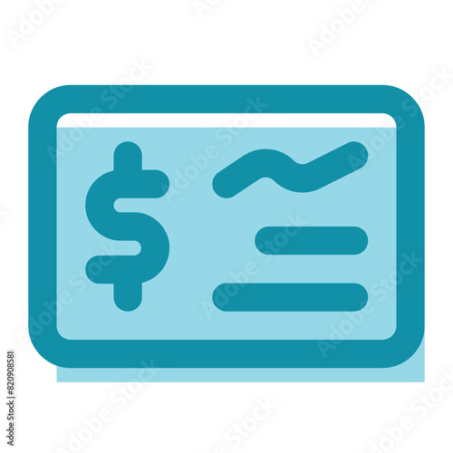 bank check icon for illustration